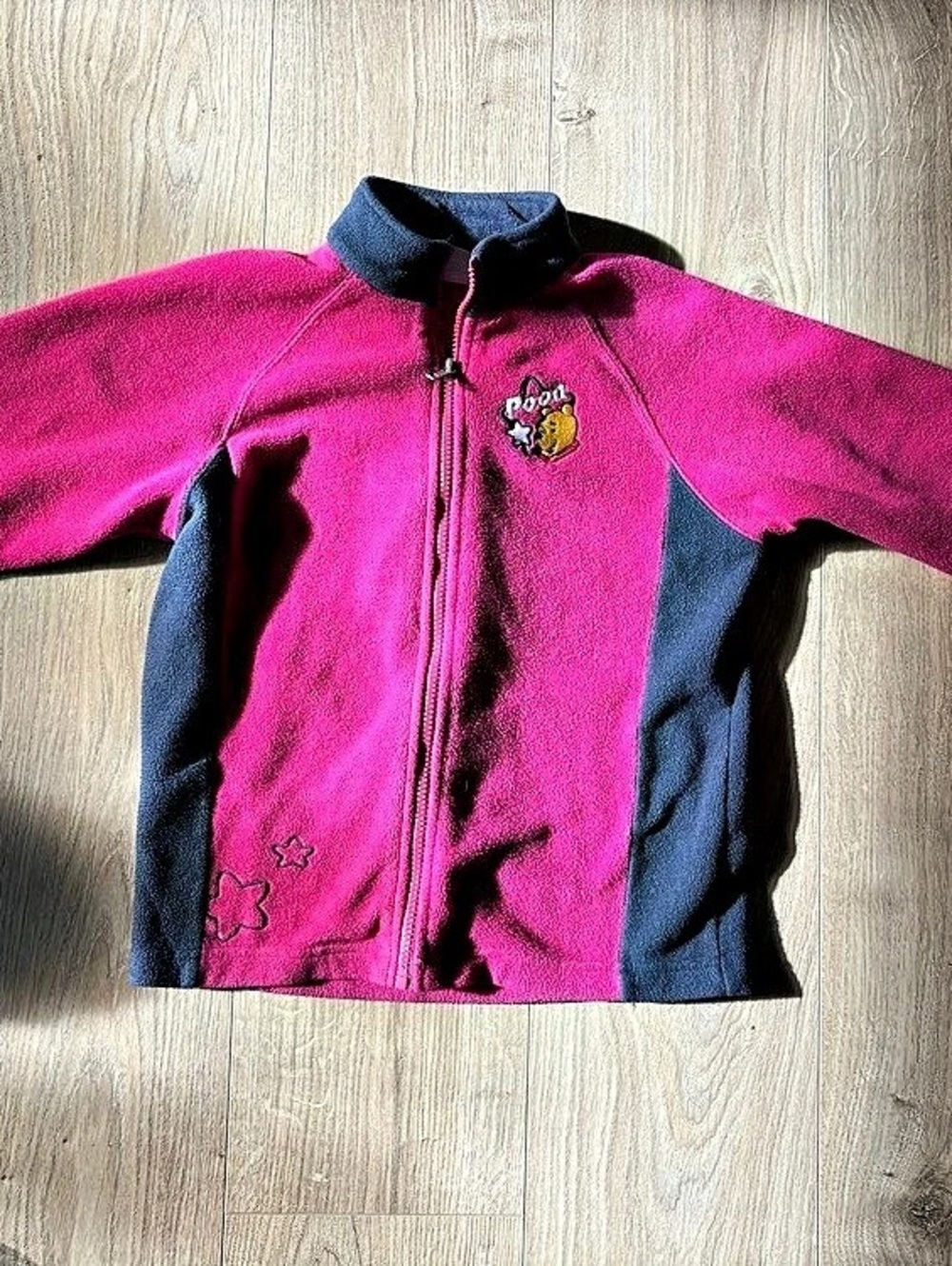 Winnie the Pooh Girls Size 6 Pink Embroidered Fleece Jacket